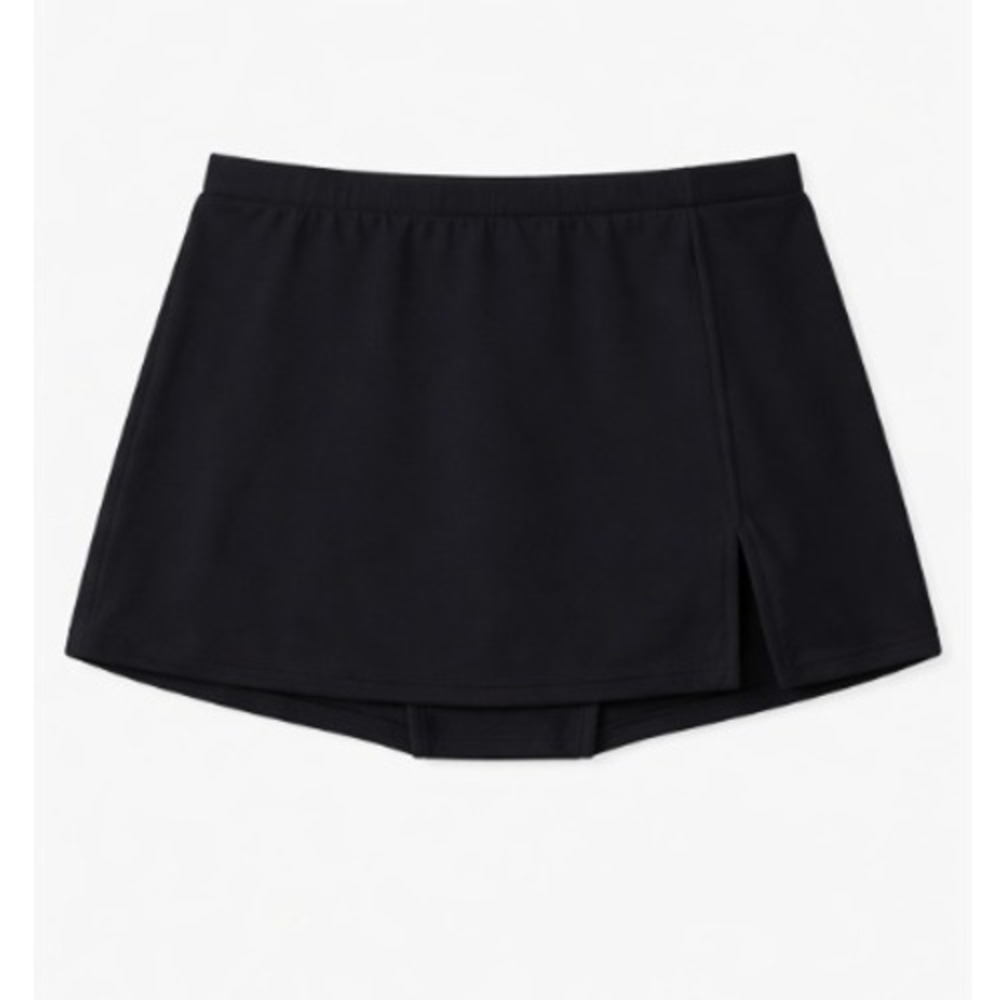 Swim Solutions Womens Black Slit Skirt Swim Bottom Thigh Minimizer Size‎ 16 New